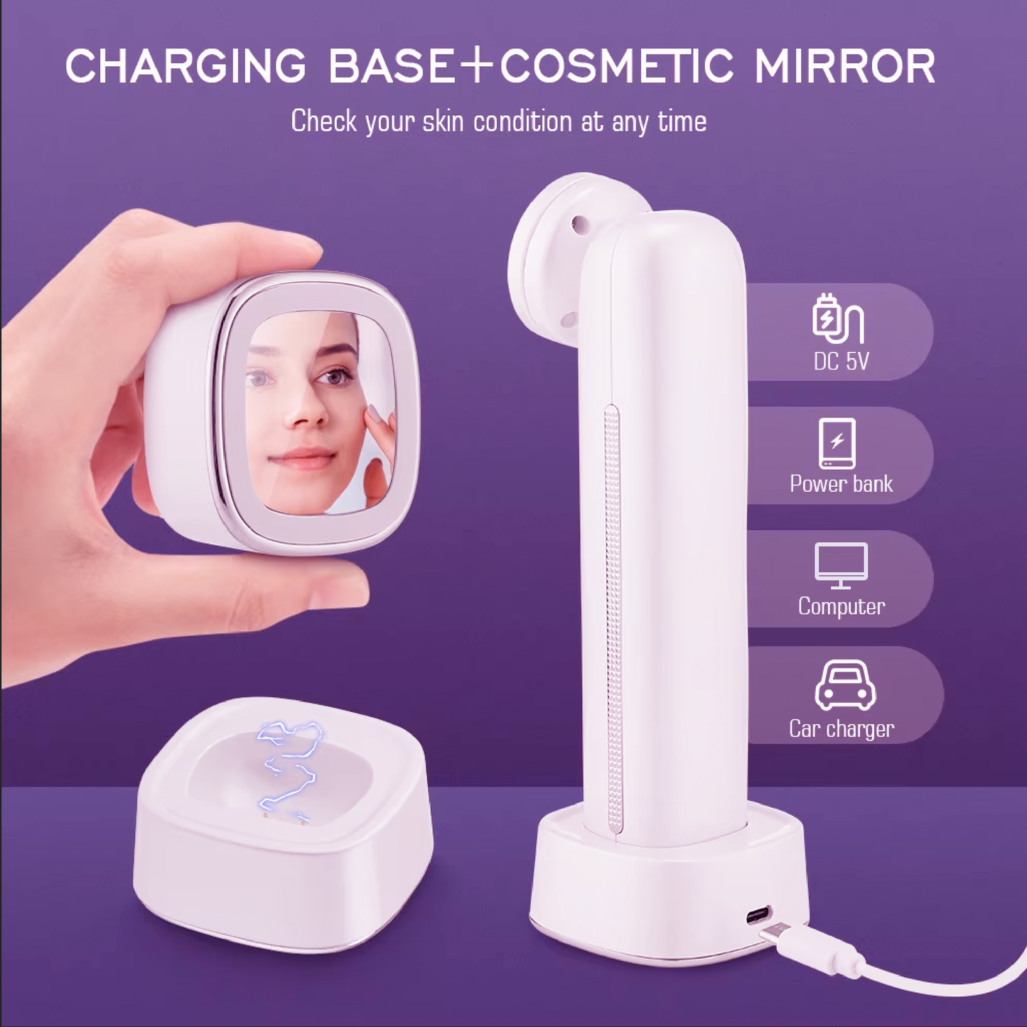 Charging Base + Cosmetic mirror